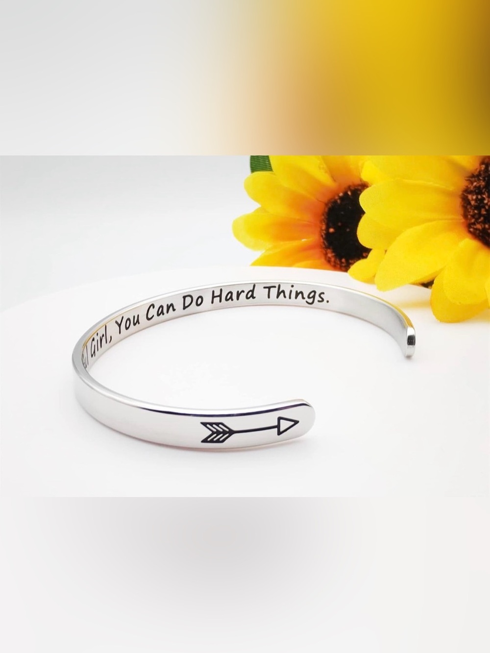New in box Joycuff bracelet - "Beautiful girl You Can Do Hard Things"